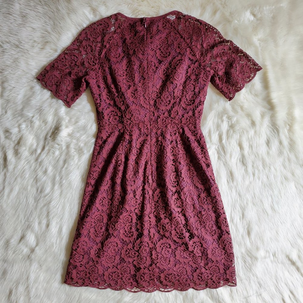 Madewell Burgundy Lace Magnolia Dress Size 0 NWOT - Picture 4 of 16